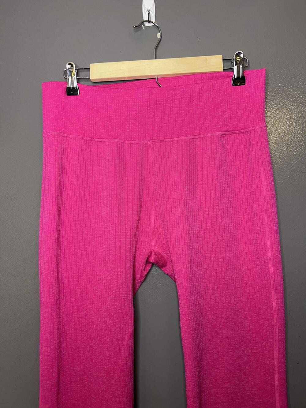 JoyLab Leggings Womens XXL Pink Ribbed Flare Ankle Yoga Pants Slit Stretch